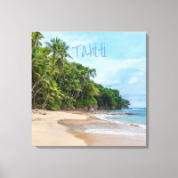 Tahiti Sand Beach Blue Sky Palm Trees