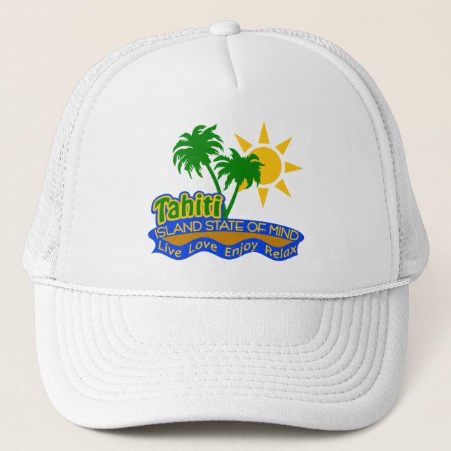 Tahiti-Staat des Sinneshutes - wählen Sie Farbe Truckerkappe (Vorderseite)