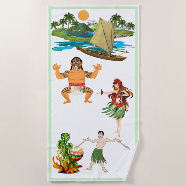 Tahiti-Szenen-Badetuch Strandtuch (Vorderseite)