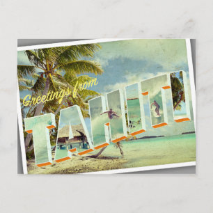 Tahiti Vintage-Foto-Postkarte Postkarte