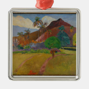Tahitian Landschaft, 1891 (Öl auf Leinwand) Silbernes Ornament