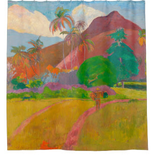 Tahitian Landschaft Paul Gauguin Post-Impressionis Duschvorhang