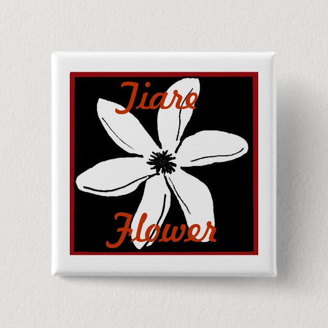 Tahitian Tiare Blume Button (Vorderseite)