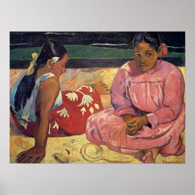 Tahitian Women on Beach - Paul Gauguin Print Poster (Vorne)