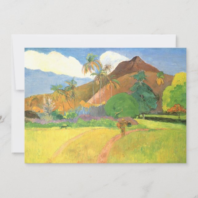 Tahitianische Landschaft, Berge Tahiti, Paul Gaugu (Vorderseite)