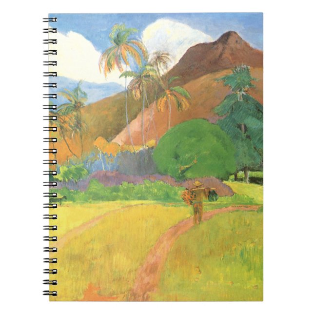 Tahitianische Landschaft, Berge Tahiti, Paul Gaugu Notizblock (Vorderseite)