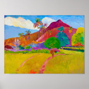 Tahitianische Landschaft, Gauguin Poster
