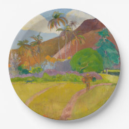 Tahitianische Landschaft (von Paul Gaugin) Pappteller
