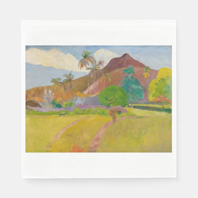 Tahitianische Landschaft (von Paul Gaugin) Serviette (Vorderseite)