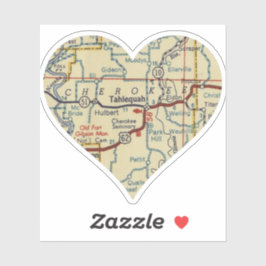 Tahlequah OK Map Aufkleber