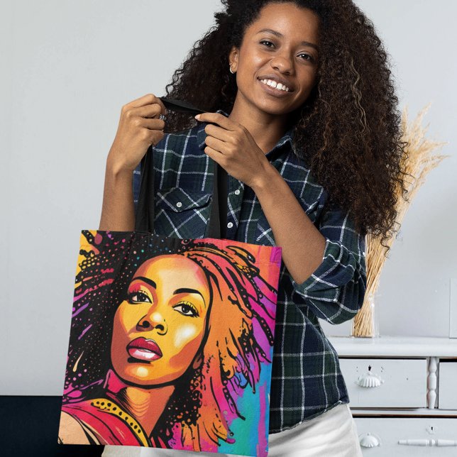 Tahlia Beautiful Black Woman Pop Art Art Tasche (The perfect tote for shopping, school, travel or everyday use!)