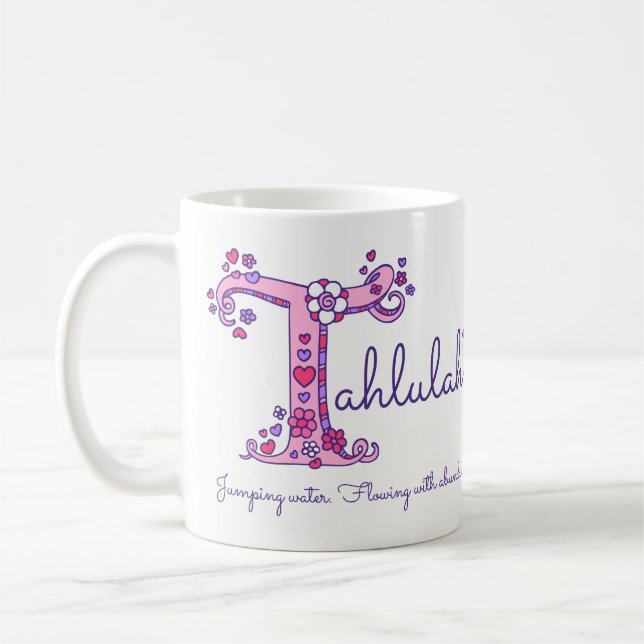 Tahlulah nom signifiant lettre de doodle T art mug (Gauche)