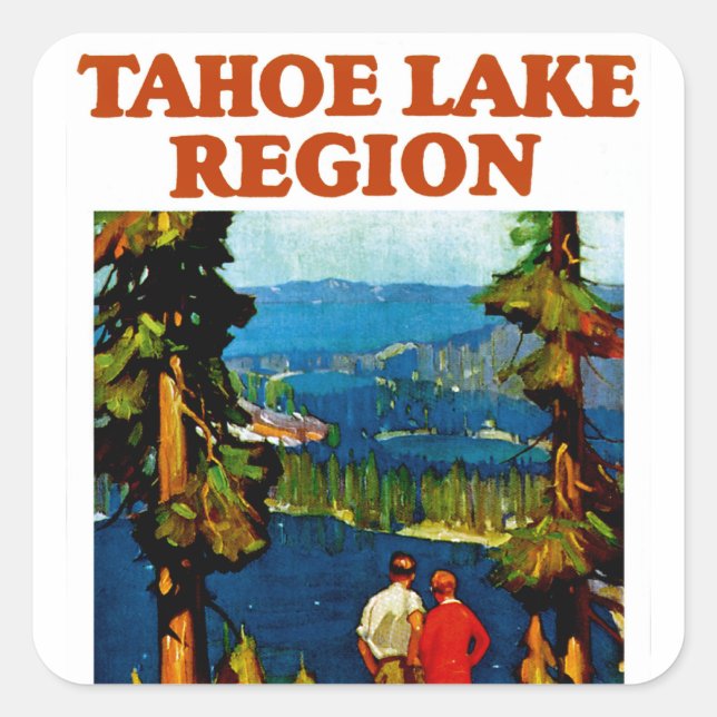 Tahoe Lake Region Quadratischer Aufkleber (Vorderseite)
