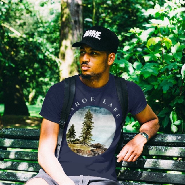 Tahoe Lake Watercolor-Malerei T-Shirt (Von Creator hochgeladen)