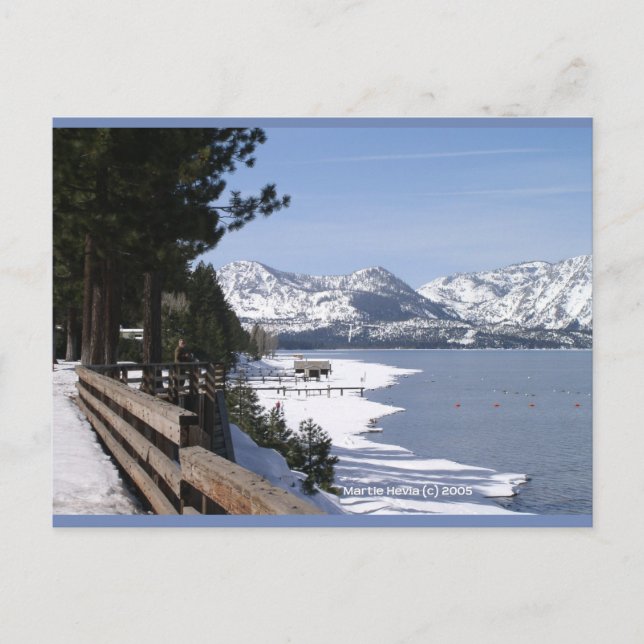 Tahoe-See in Snow | Blue Beach Song™ Postcard Postkarte (Vorderseite)