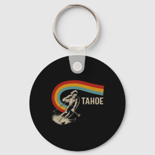Tahoe Skifahren Retro-Grafik Schlüsselanhänger