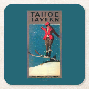 Tahoe Tavernepromo-Plakat Rechteckiger Pappuntersetzer