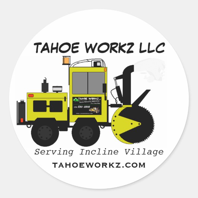 Tahoe Workz LSC Snow Removal Services Runder Aufkleber (Vorderseite)