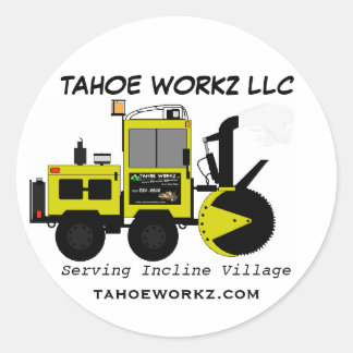 Tahoe Workz LSC Snow Removal Services Runder Aufkleber