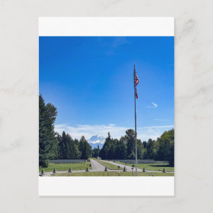 Tahoma National Cemetery Flagge und Grabsteine Postkarte
