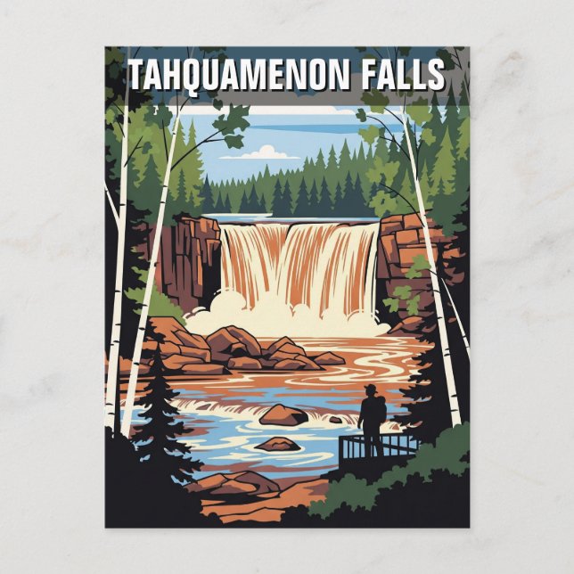 Tahquamenon Falls Michigan Travel Postkarte (Vorderseite)