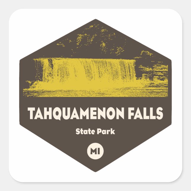 Tahquamenon Falls Staat Park Michigan Quadratischer Aufkleber (Vorderseite)