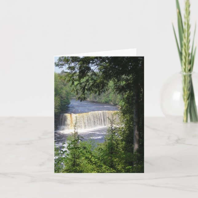 Tahquamenon Oberleder-Fälle Notecard Karte (Vorderseite)