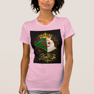 Tahya El Djazair Krone – Golden Lang lebe Algerien T-Shirt