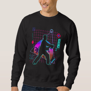 Tai Chi Aesthetic Vaporwave 80er Style Tai Chi Mar Sweatshirt