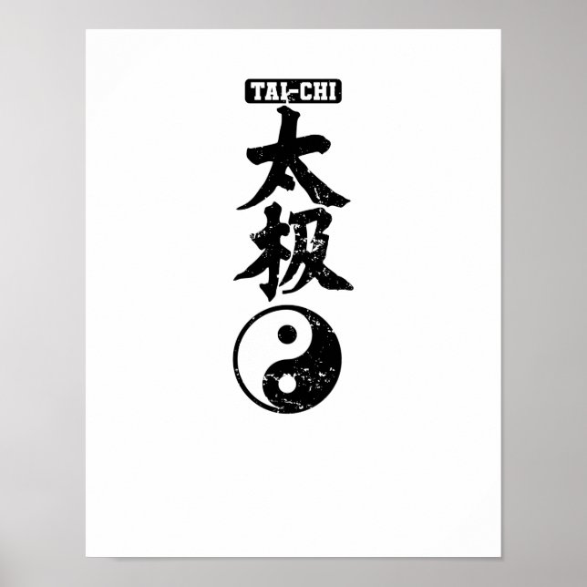 Tai-Chi Chinftzeichen Yin Yang Poster (Vorne)