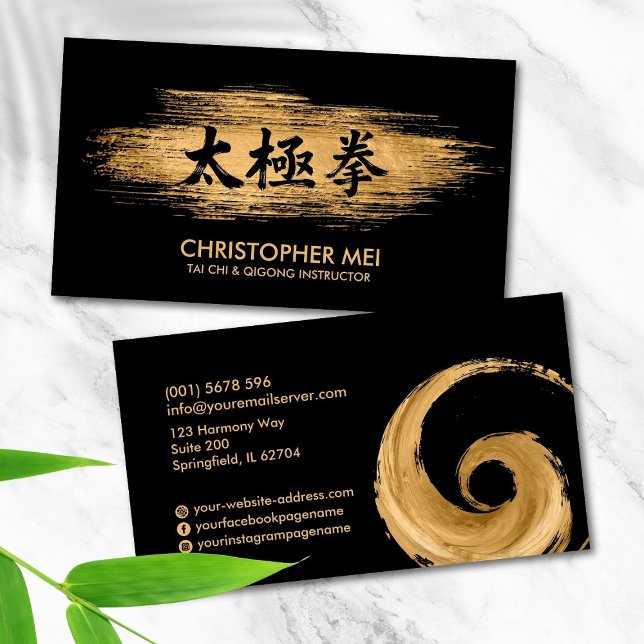 Tai Chi Chua - Goldener Pinselstrich Visitenkarte (Von Creator hochgeladen)