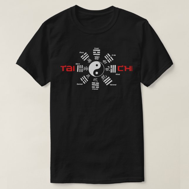 Tai Chi Circle und Yin Yang Symbol T-Shirt (Design vorne)