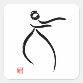 Tai Chi Flow Quadratischer Aufkleber