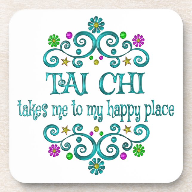 Tai Chi Happy Place Getränkeuntersetzer (Vorderseite)
