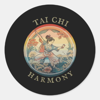 Tai Chi Historic Zeichnend Harmonie Flow Runder Aufkleber