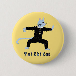 Tai chi Katzenmarschall Geschenk Button