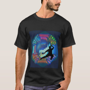 Tai Chi mit Abstraktem Yin Yang Design T-Shirt