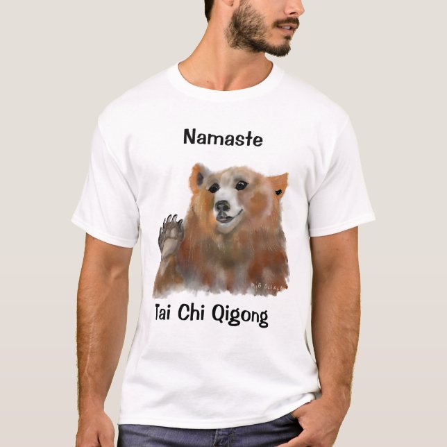 Tai Chi Qigong Bear White T-Shirt (Vorderseite)