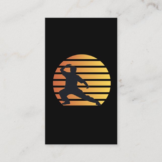 Tai Chi Retro 80er Style Sunset Martial Arts Visitenkarte (Vorderseite)