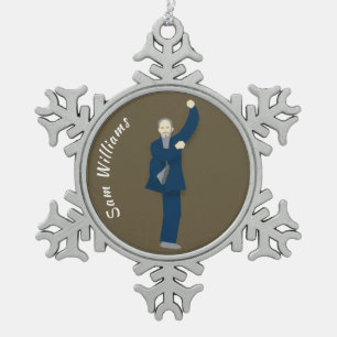 Tai Chi Schneeflocken Zinn-Ornament