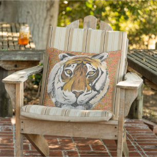 Tai Chi Tiger Acrylmalerei, Digital Enh. Kissen
