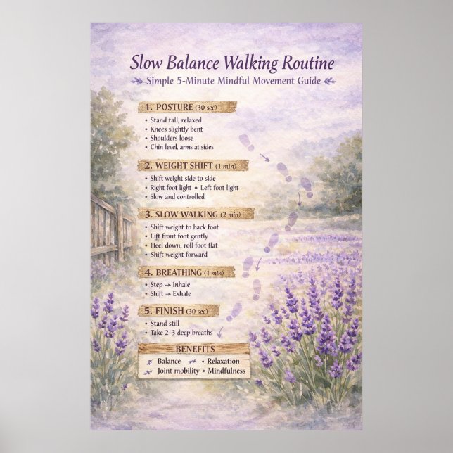 Tai Chi Walking Rustikale Routine-Tabelle | Poster (Vorne)