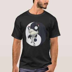 Tai Chi Weißer Kranich Yin Yang Qi Gong Chinesisch T-Shirt