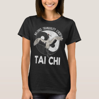Tai Chi Yin Yang Crane Chinesische Kampfkunst Retr T-Shirt
