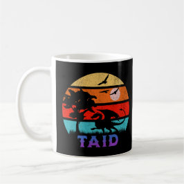 Taid Retro Sunset Dragon Großvater Kaffeetasse