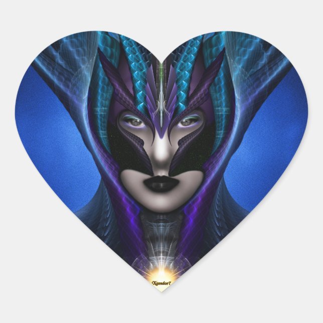 Taidushan Sai Shadow Blue Heart Stickers (Vorderseite)