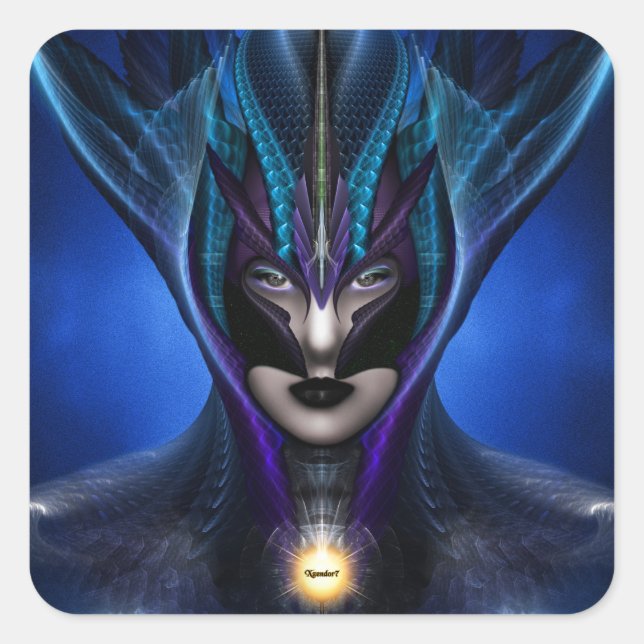 Taidushan Sai Shadow Blue Square Stickers (Vorderseite)