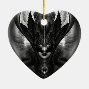 Taidushan Sai TOT BlackSun Herz-Ornament Keramikornament