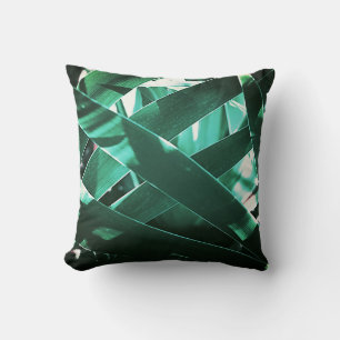 Taie de coussin à feuilles de plante vert pâle