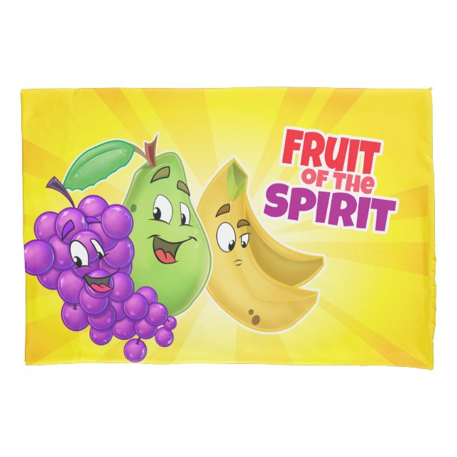 Taie d'oreiller avec le fruit de la bande dessinée (devant)
